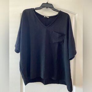 ee:some Black Shortsleeve Blouse - Size L - EUC